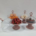 Classy display plate modern casual plastic round fruit plate multi-functional with lid large capacity plate glass plate