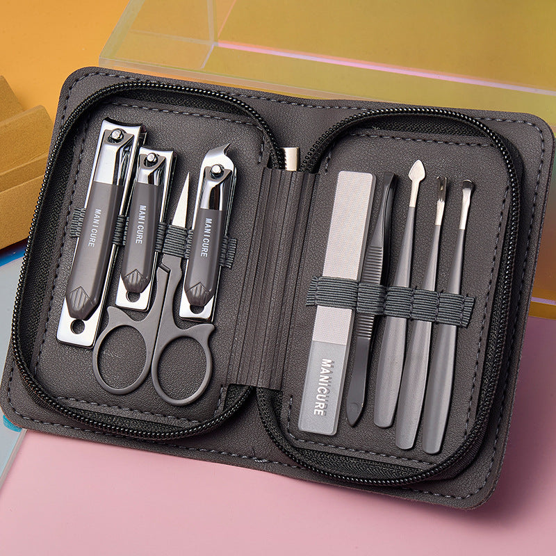 Portable stainless steel nail clipper set - angled edge nail clippers, grooming & beauty tools, nail nipper & scissors set
