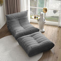 Sofa + footrest (gray suede)