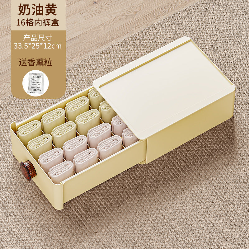 Aromatherapy underwear storage box, underwear, underwear, socks finishing box, close-fitting clothing grid three-in-one storage artifact