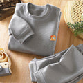 Kids' boneless fleece-lined turtleneck thermal underwear set - new autumn collection for boys and girls - striped, extra thick, warm innerwear set