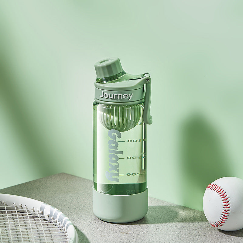 Anti-fall casual sports water bottle car water cup fitness cup leak-proof tea separator student portable plastic cup wholesale