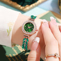 New women's quartz watch with rhinestone accents, small dial, delicate bracelet, adjustable band, fashion jewelry quartz watch - in stock