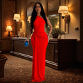 C6940 cross-border   fashion women's independent station one shoulder evening dress silmdress
