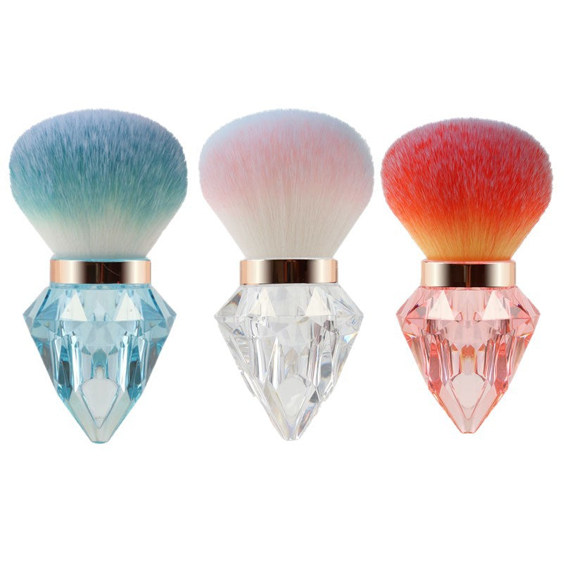 Travel portable diamond manicure dust brush mini mushroom head large cross-border beauty loose powder brush makeup brush portable