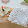 Girls' autumn  new arrival: pure cotton blouse - stylish, versatile, korean style embroidered bear top - trendy spring & autumn fashion