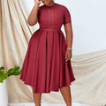 D385 african plus size women's clothing  summer new arrival elegant a-line maxi dress short sleeve export dress