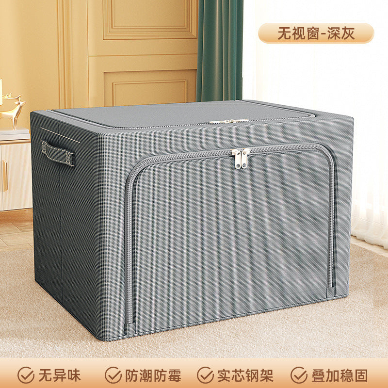 Large window clothing storage box Thickened large capacity foldable toy storage box Household wardrobe quilt storage box