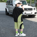 Boys' summer color block polo shirt set - new  collection - trendy two-piece outfit for mid-to-large children, featuring shorts