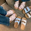 Korean style casual one-strap hook-and-loop birkenstock sandals women's summer outdoor new thick sole soft beach slippers
