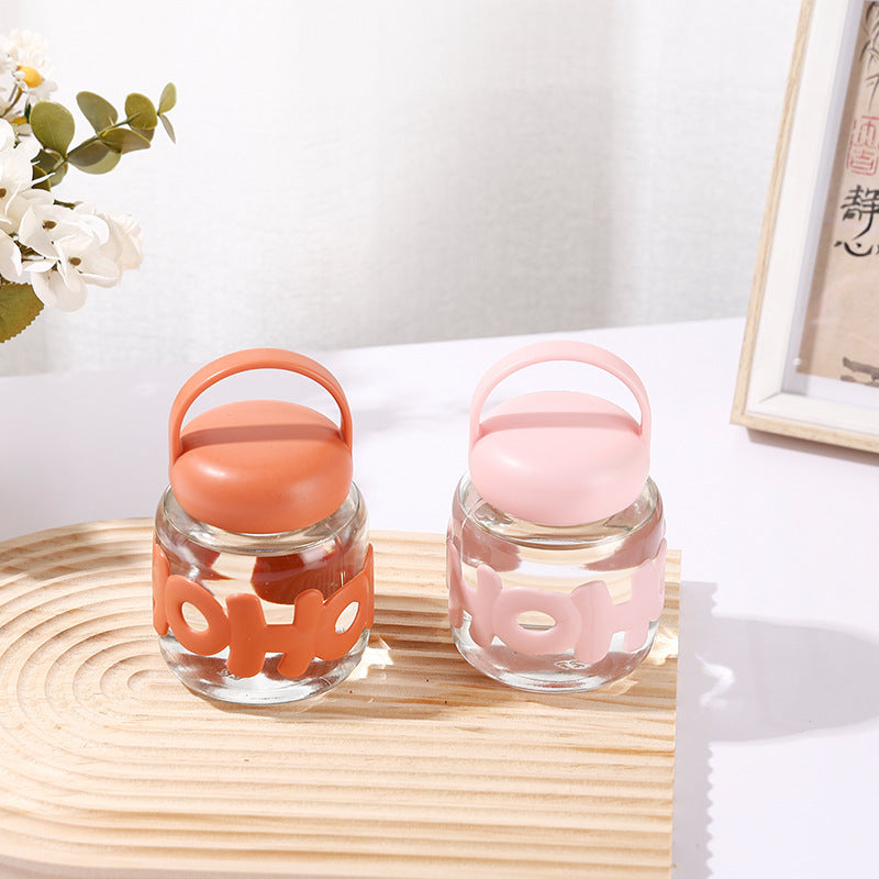 Influencer-style lettered glass cup set - minimalist coffee mug for women - perfect for water or as a small gift - glass water cup