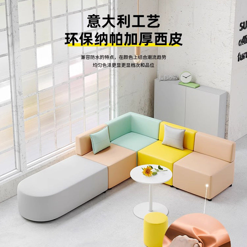 Shengli office early education training institution reception front desk negotiation office reception corner waiting area sofa