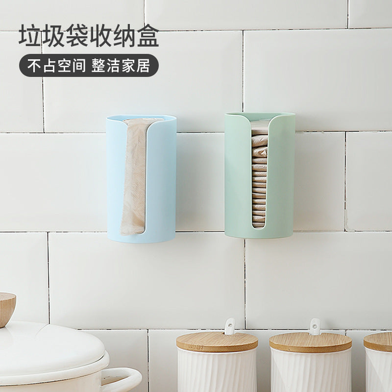 Garbage bag storage box Plastic bag collector non-marking wall hanging kitchen convenient bag extraction finishing box