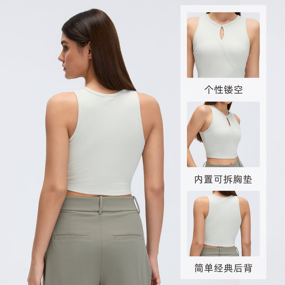 Women's running vest - bra-free, versatile sleeveless top - modal, skin-friendly, fitness yoga wear d26046