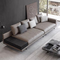 Nandi italian normcore designer genuine leather sofa model room living room armrest multifunctional straight row house sofa