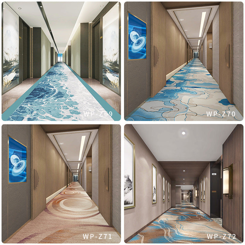 Custom carpets for chain hotels & guesthouses: minimalist, light luxury style, corridor & aisle fire-rated b1, banquet-grade, stain-resistant, full-spread carpeting