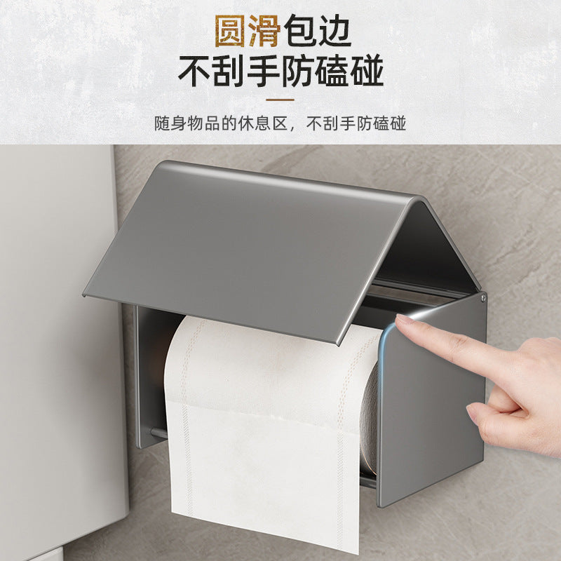 Gun ash tissue paper box toilet toilet toilet paper storage non-punching toilet paper paper paper placement rack waterproof wall mounted
