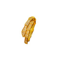 K-style popular snake bone ring half circle diamond-encrusted open full diamond snake head ring classyaccessible luxury exquisite jewelry wholesale