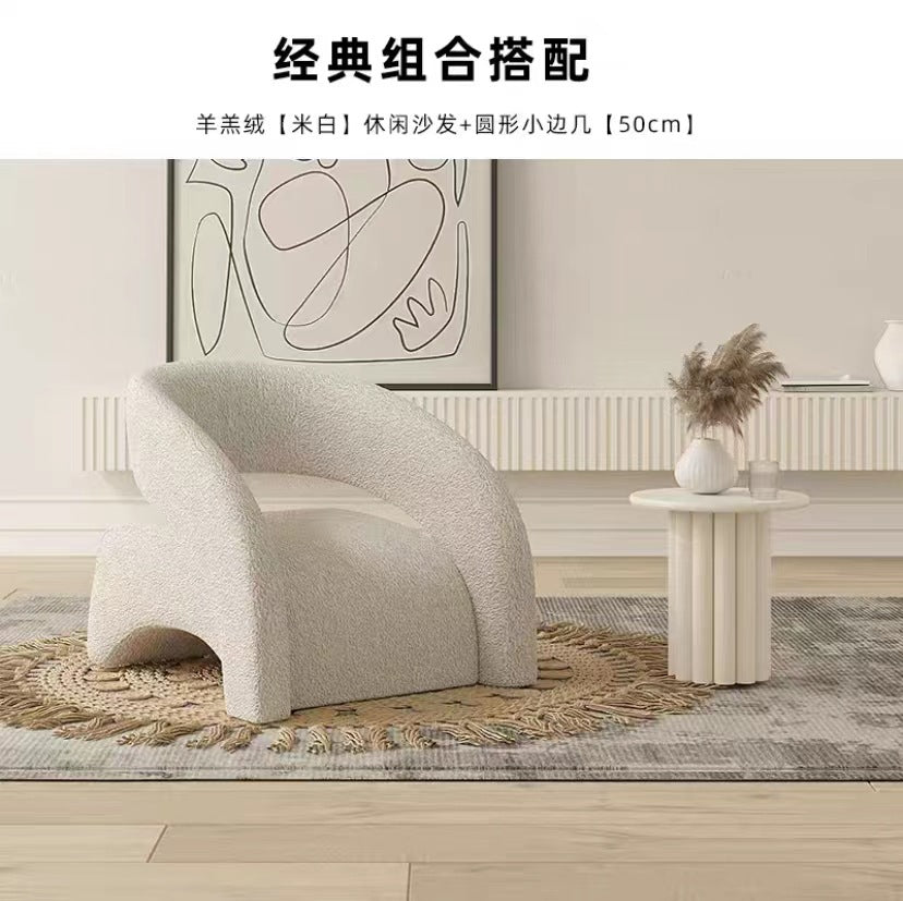 Cream style single sofa accessible luxury living room casual single chair clothing store beauty salon reception sofa one table and two chairs