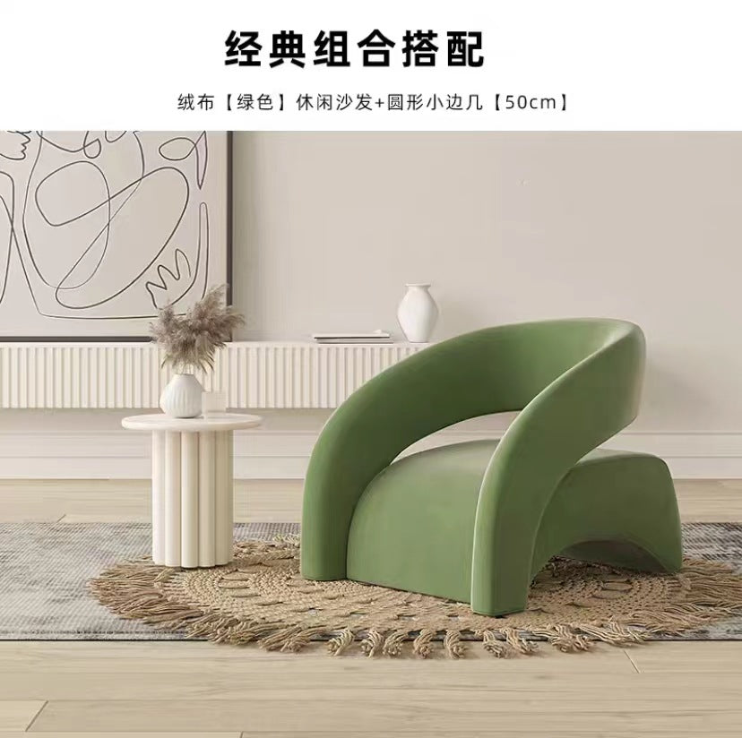 Cream style single sofa accessible luxury living room casual single chair clothing store beauty salon reception sofa one table and two chairs