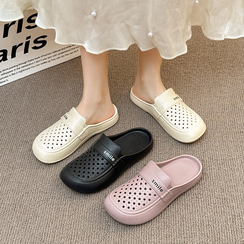 New arrival baotou sandals and slippers for women summer flatsfashionoutwear half slippers waterproofeasiest for match beach clogs for women