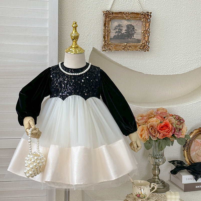 Girls' dress -  spring new collection: classic hepburn style fashionable birthday & first birthday party dress for baby girls, princess style
