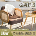 Solid wood single sofa and coffee table set - modern minimalist design for small living rooms, b&bs, hotels, and rental properties - featuring tech fabric upholstery