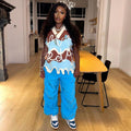 European and american cross-border women's apparel: new  style knit vest, autumn/winter streetwear fashion casual irregular v-neck top