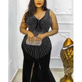 European and american style new african export plus size women's clothing ebey   socialite slim fit slit dress