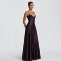 Amazon european and american women's clothing  new arrival: elegant and chic low-cut, high-end camisole dress with cinched waist