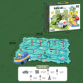 puzzle track car diy free assemble multi-scene map track electric car kids educational toy