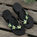 women's herringbone sandals and slippers, 2025 summer new arrivals, european and american style, butterfly design, plus size, foreign trade wedge heel platform sandals and slippers for women