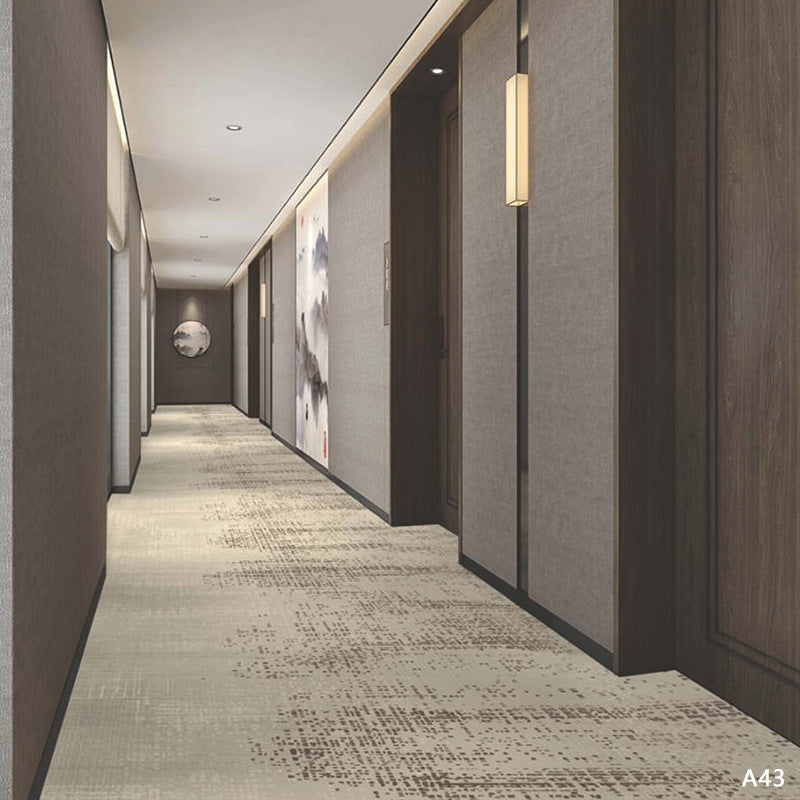 Custom hotel carpet for hallways and aisles, hotel guest room bedside rug, thickened nylon b1 flame retardant full coverage floor mat