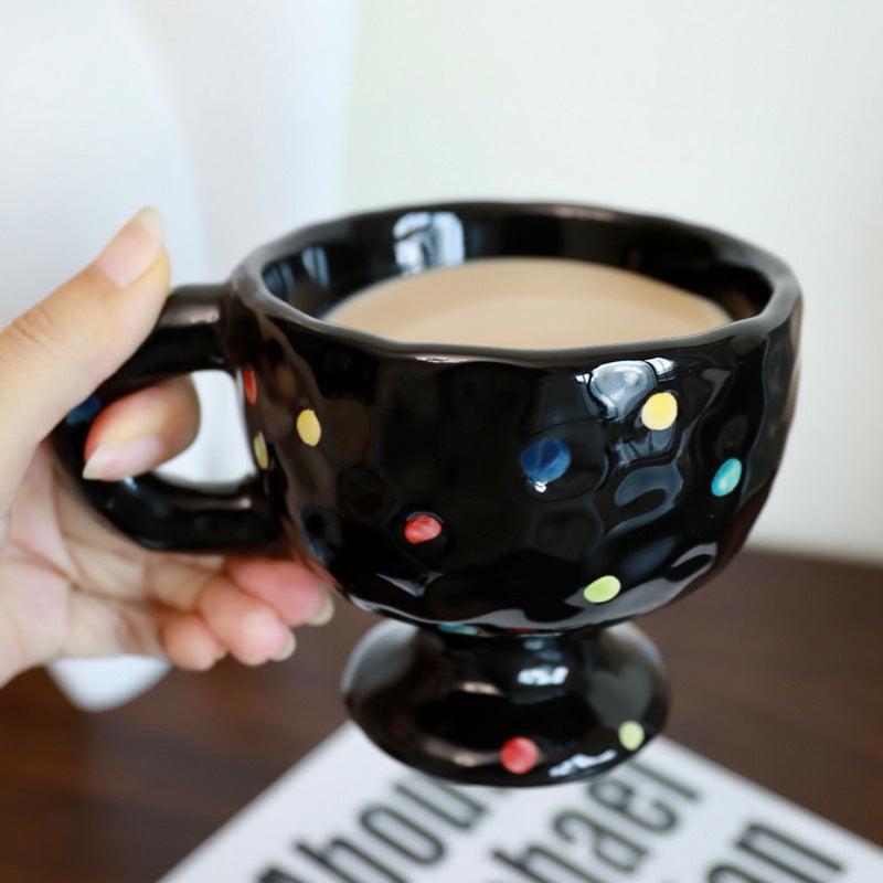 Stylishcasual ceramic creative mug hand-kneaded asymmetrical couple hand gift drinking cup tea cup tall coffee cup