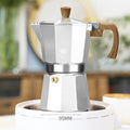 Ten-cornered moka pot coffee pot food-grade aluminum espresso latte coffee machine export cross-border hand-brewed portable