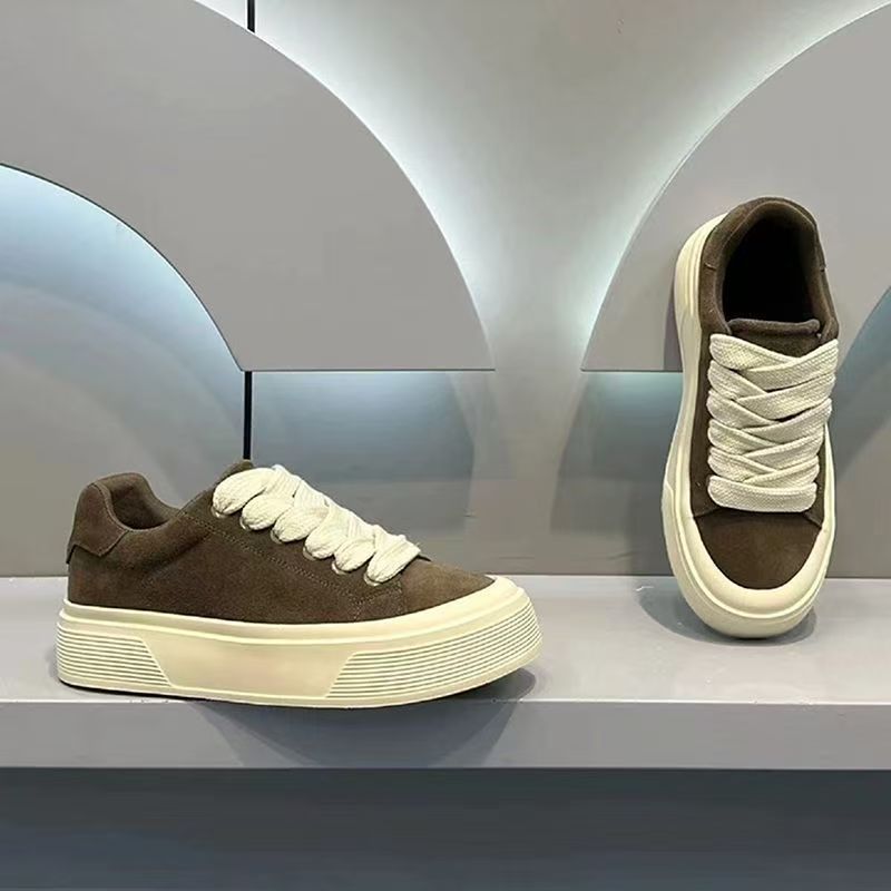 Men's 2026 new summer breathable casual skate shoes - unique design, chunky sole, height increasing, non-slip, wear-resistant, trendy black sneakers