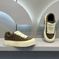 Men's 2026 new summer breathable casual skate shoes - unique design, chunky sole, height increasing, non-slip, wear-resistant, trendy black sneakers