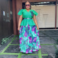 new paisley print button a-line dress - european & american style, wholesale for , plus size short sleeve women's dress