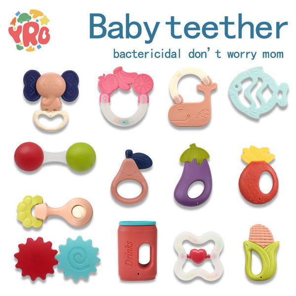 Cross-border explosive newborn baby rattle toothpaste baby toy, baby 0-1 year old grinding teeth biting can be boiled bed bell