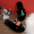 Wholesale family christmas cute fuzzy slippers - maternity indoor comfortable flat plush cotton shoes for parents and kids