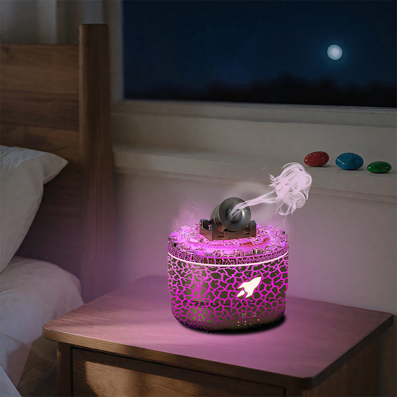 2025 new turret-style colorful crackle diffuser - home desktop humidifier & essential oil aromatherapy diffuser