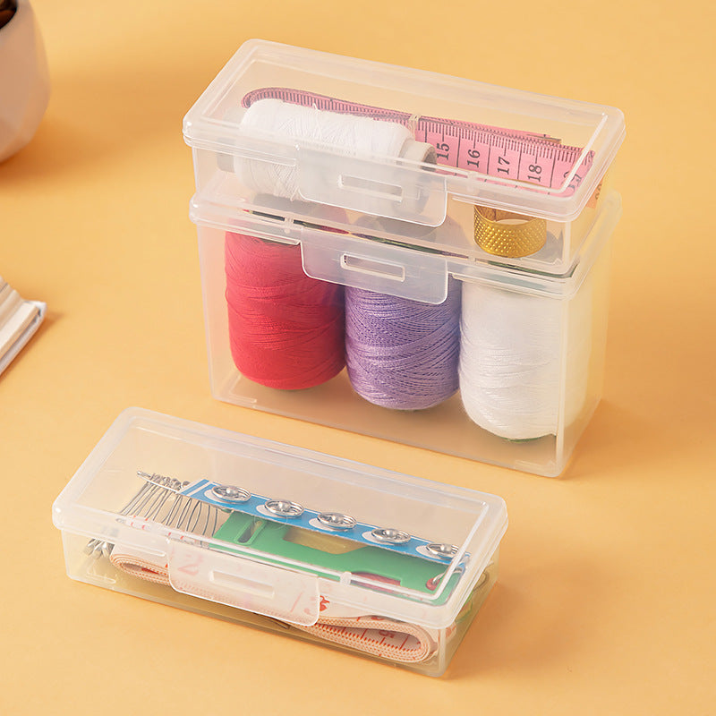 needle and thread plastic transparent storage box with lid drawer can be stacked needle box household mirror cabinet desktop storage box wholesale