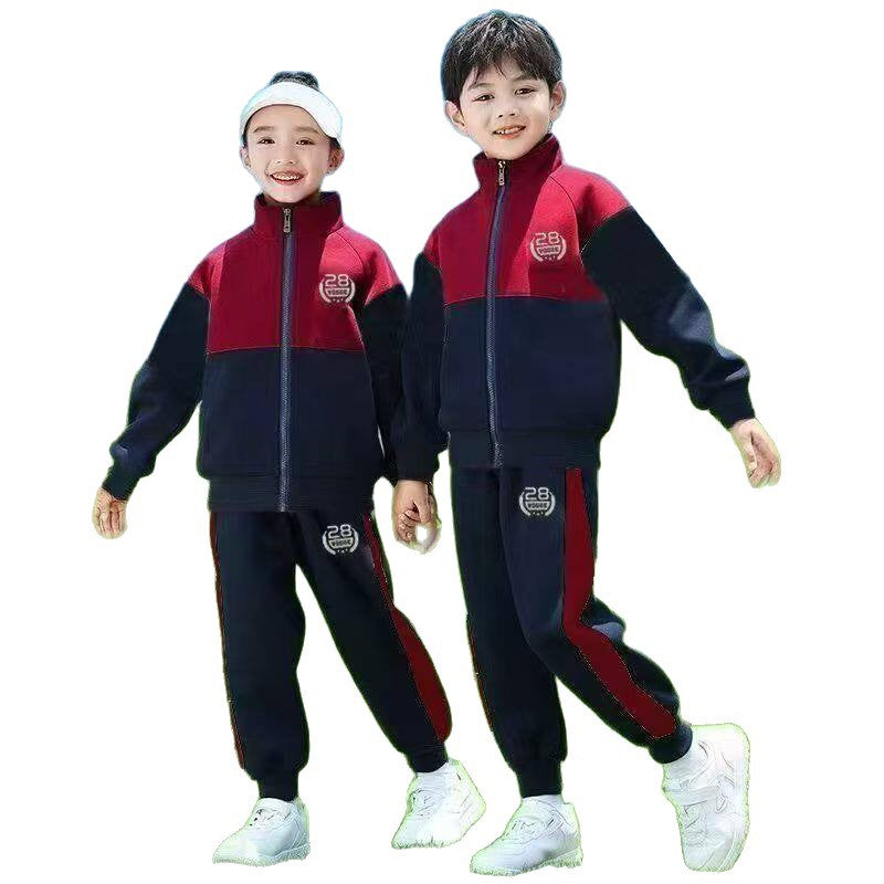 stylish spring/autumn outerwear set for boys and girls - trendy two-piece sportswear for students - cross-border e-commerce