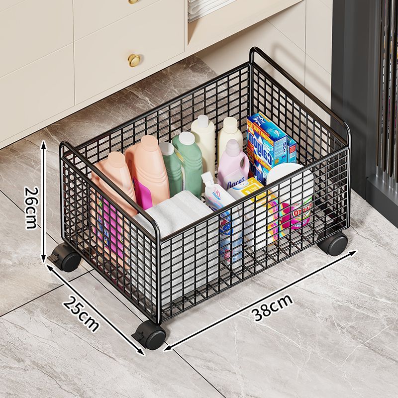 Bathroom cabinet under storage rack laundry detergent bathroom wheeled storage basket wash basin under washbasin movable storage rack