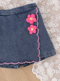 Kids clothing cross-border fashion children's clothing new arrival kids pink collar colorful vest + blue shorts