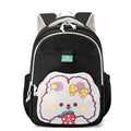 Elementary school backpack - cute cartoon rabbit design, multiple pockets, easy to clean, shape-retaining, dopamine color scheme, water-resistant backpack