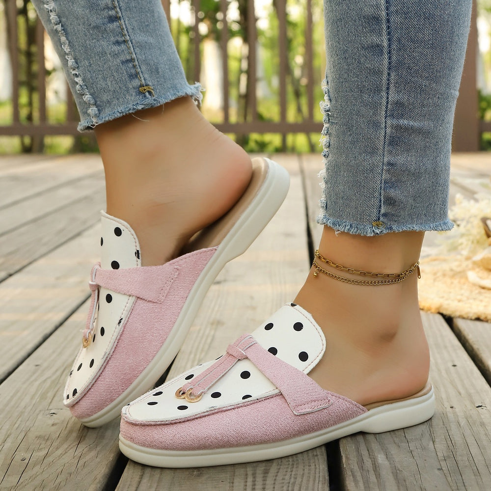 Export mary jane baotou half slippers women's summeroutwearplus size 43flats slip-on lazy women's shoes wholesale