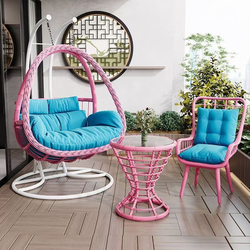 Lazy hammock hanging basket rattan chair for home cradle chair indoor balcony hanging chair courtyard bird's nest hanging plant double swing