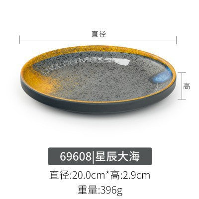 Melamine plate japanese plastic barbecue plate imitation porcelain round flat plate barbecue plate restaurant hot pot tableware dish plate commercial