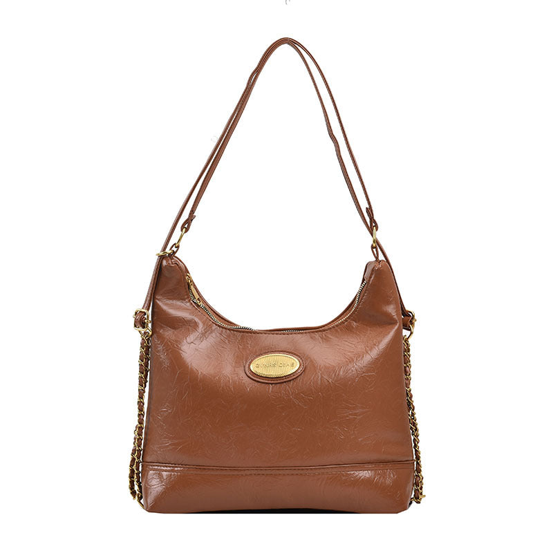 Foreign trade women's bag simple light luxury shoulder bag women's new 2025 spring and summer texture underarm bag large capacity messenger bag